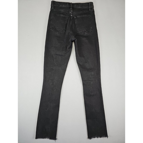 Abercrombie & Fitch Jeans Women's 26x31 Black The Skinny High Rise Split Raw Hem - Picture 7 of 9